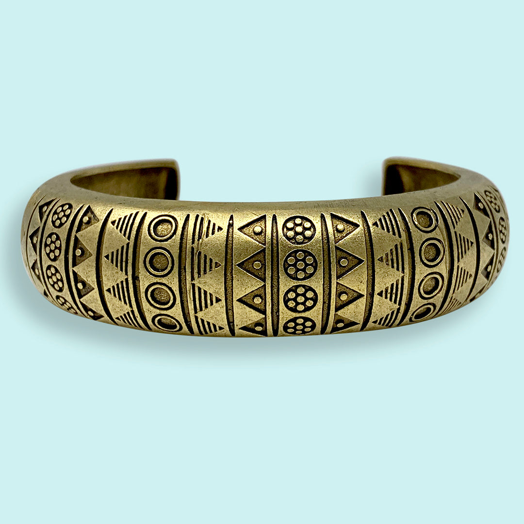 Outlet Hieroglyphic Stamped Aztec Cuff