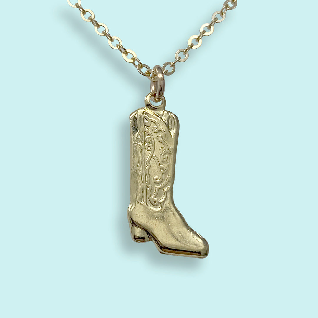 Cowgirl boot necklace hotsell