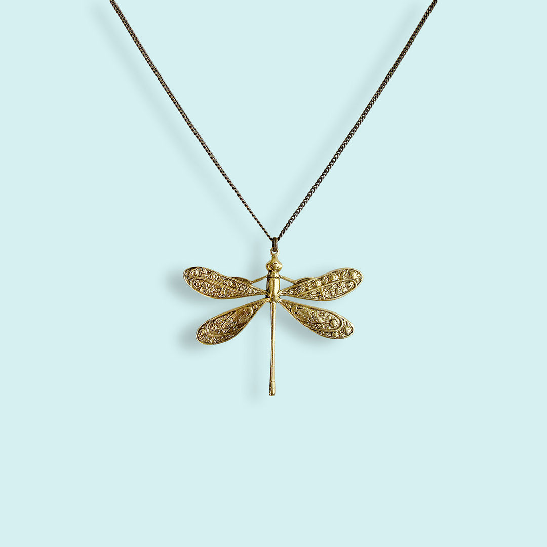 Dragonfly Chain Necklace 45cm/17.5 / Gold