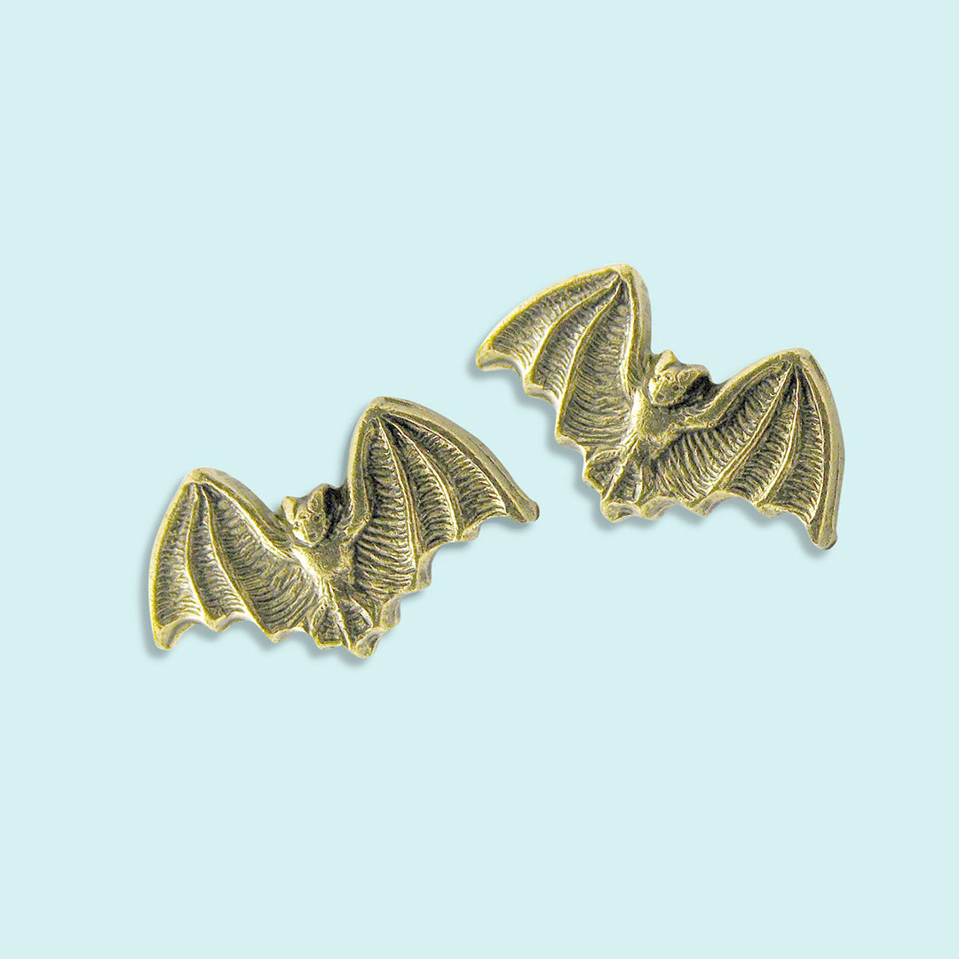 Gold Bat Stud Earrings