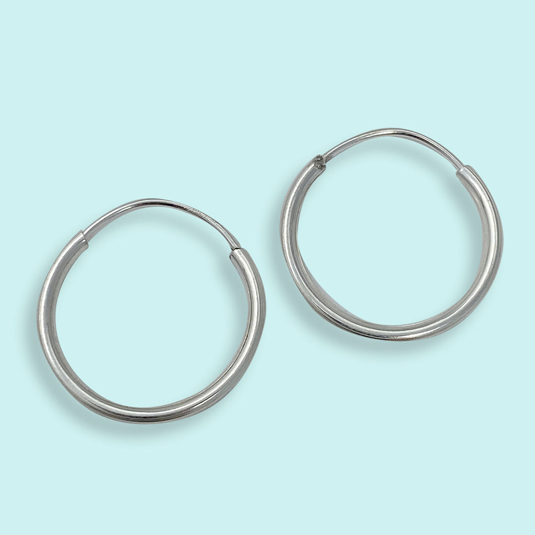 Large Sterling Silver Endless Hoops