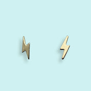 Gold Lightning Stud Earrings