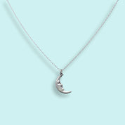 Sterling Silver Man in the Moon Necklace