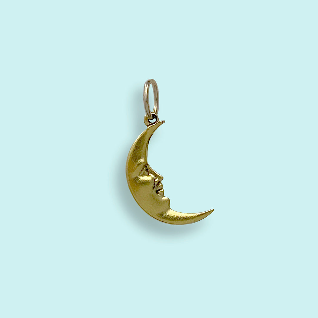 Golden Man in the Moon Charm