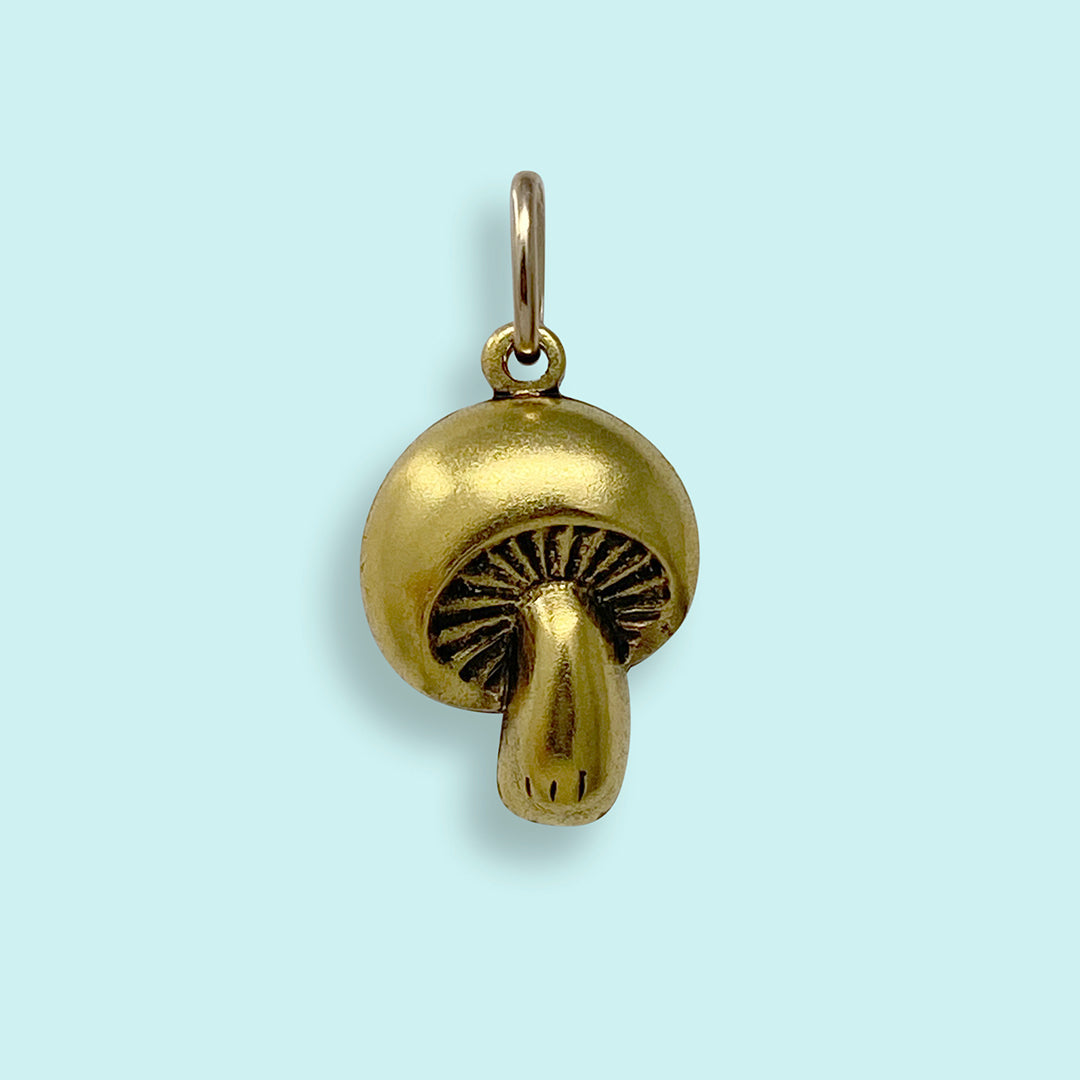 Golden Mushroom Charm