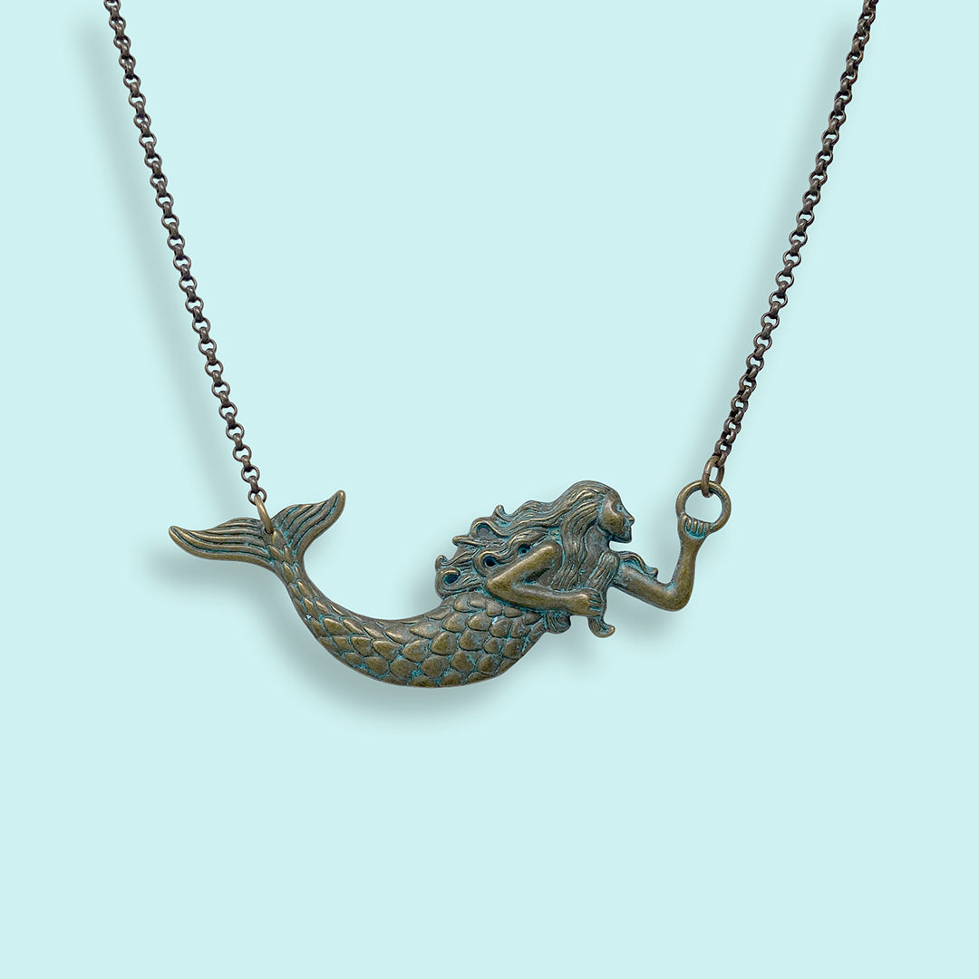 Verdigris Mermaid Necklace