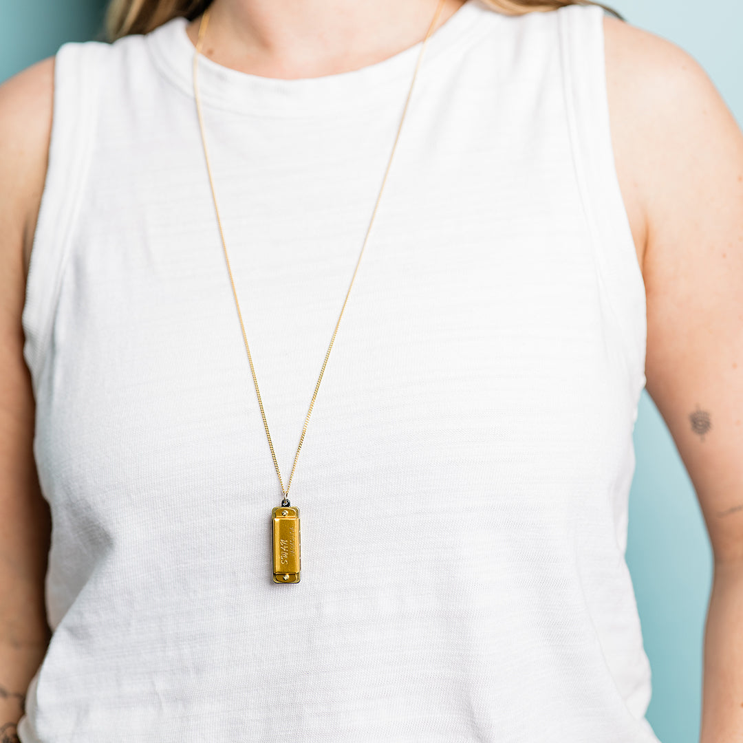 Golden Harmonica Necklace