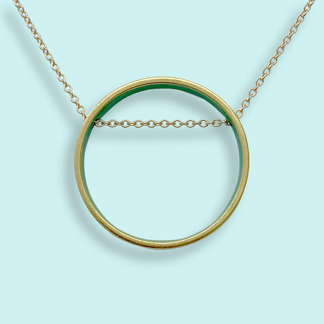 18k Yellow Gold GIA Certified Zambian Emerald Necklace - Gili Mor