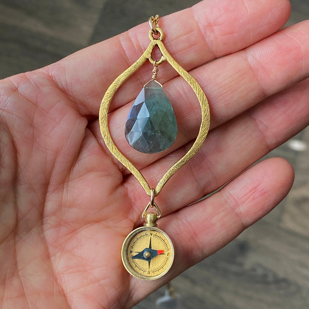 Labradorite and Compass Necklace