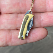 Long Y-drop Gold Knife Necklace