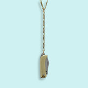 Long Y-drop Gold Knife Necklace