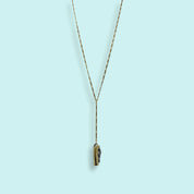 Long Y-drop Gold Knife Necklace