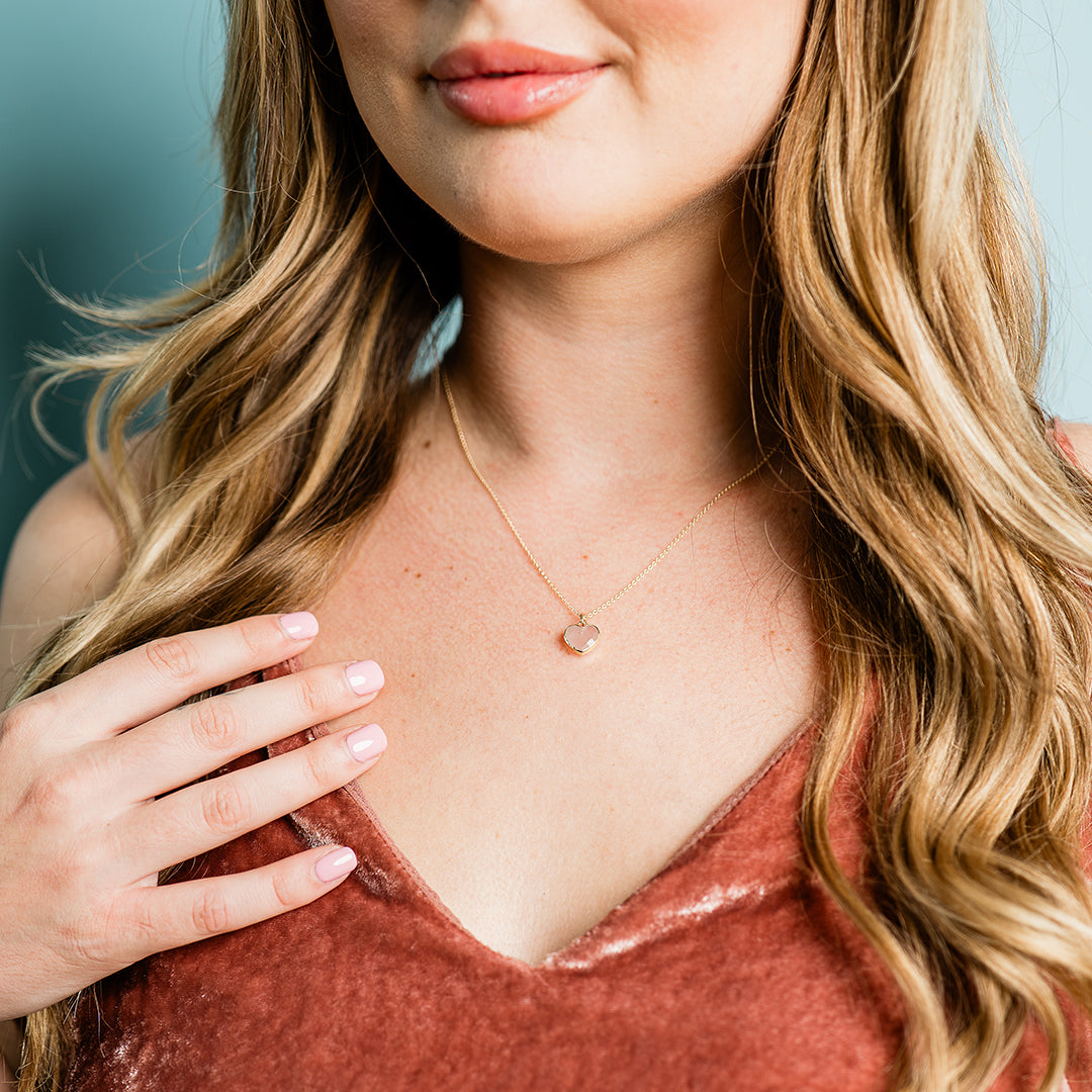 Heart of Stone Pink Rose Quartz Necklace