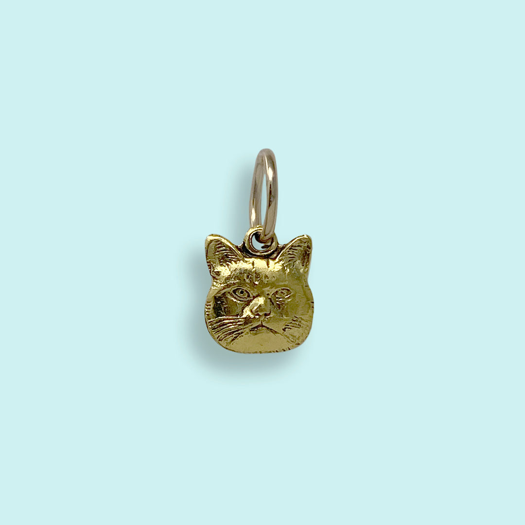 Here Kitty Cat on Gold Chain Charm