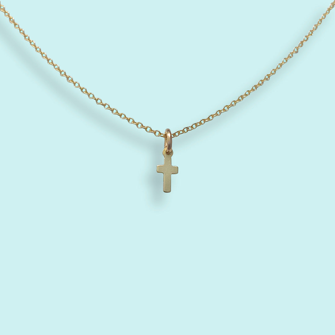 Gold Tiny Cross Necklace