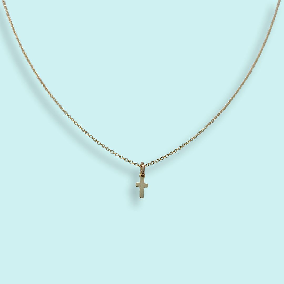 Gold Tiny Cross Necklace