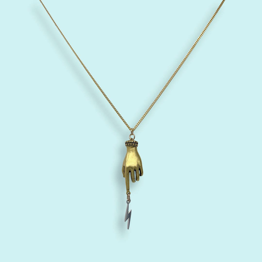 Magicians Hand on Gold Chain Necklace