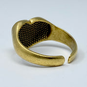 Gold Heart Signet Ring