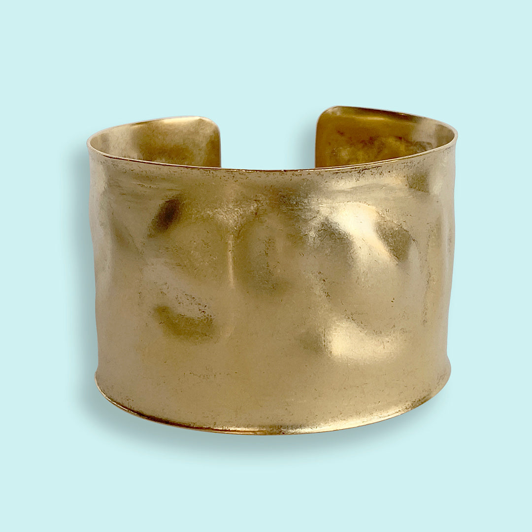 Unisex Fordite Statement Cuff Bracelets in Brass – Verdilune