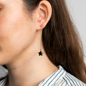 Moon and Onyx Star Threader Earrings