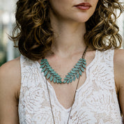 Verdigris Leafy Collar Necklace