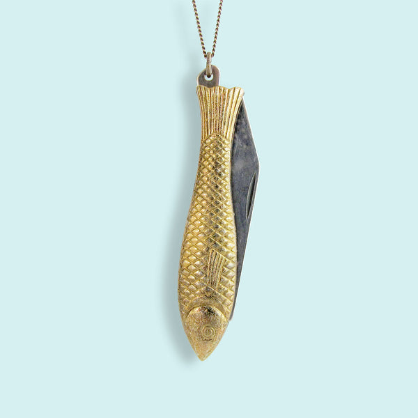 Filet Fish-Shaped Pocket Knife Charm Necklace – Curated by Jodie