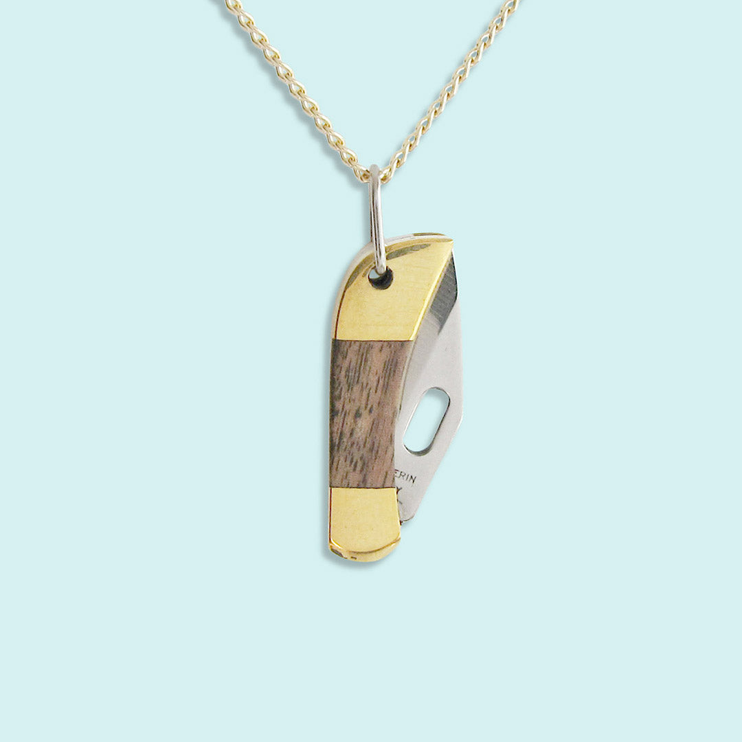 Tiny Wood Knife Necklace