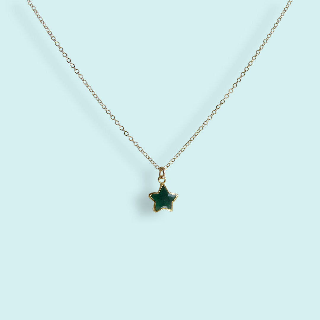 Green Onyx Star Stone Necklace