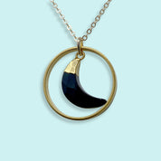 Onyx Moon Halo Necklace