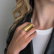 Gold Cigar Band Ring